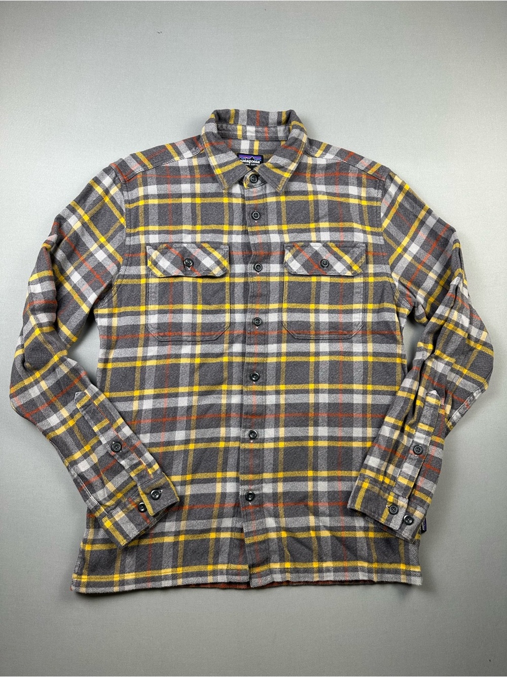 Patagonia Long-Sleeved Fjord Flannel Shirt; Plaid; Organic Cotton - Mens Small